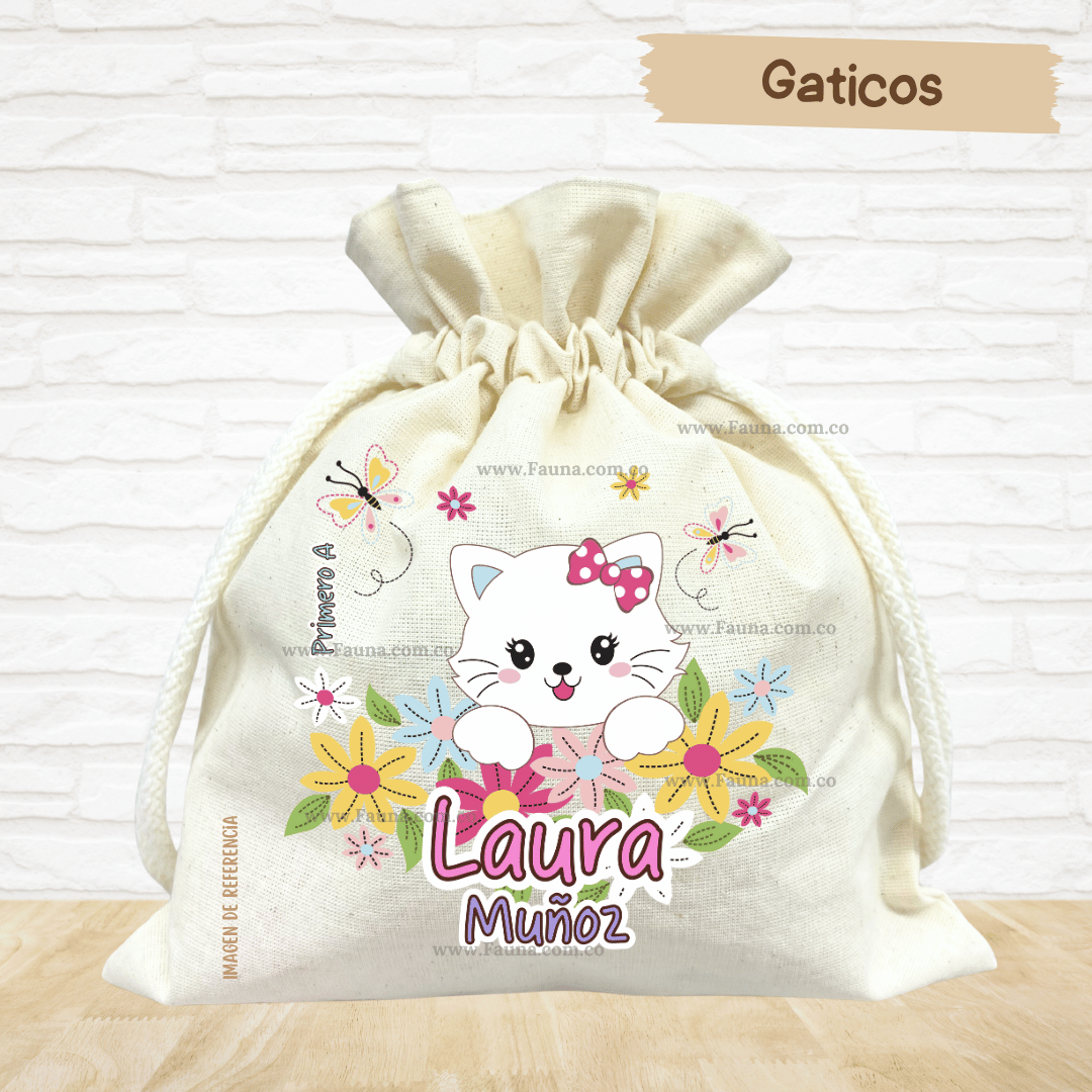 Gaticos - Tula personalizada para niña – multiusos con nombre