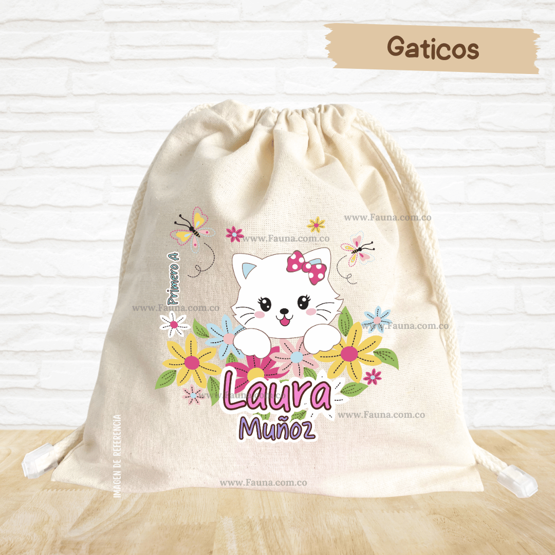 Gaticos - Tula personalizada para niña – multiusos con nombre