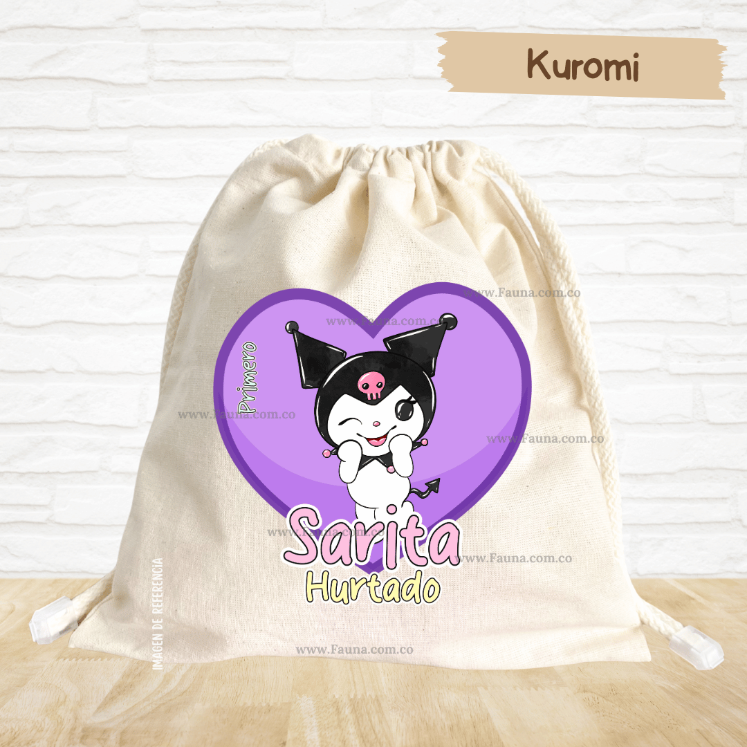 Kuromi - Tula personalizada para niña – multiusos con nombre