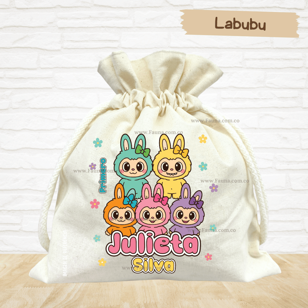 Labubu - Tula personalizada para niña – multiusos con nombre
