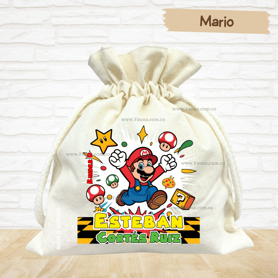 Mario - Tula personalizada para niños – multiusos con nombre