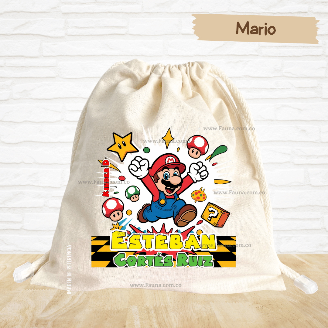 Mario - Tula personalizada para niños – multiusos con nombre