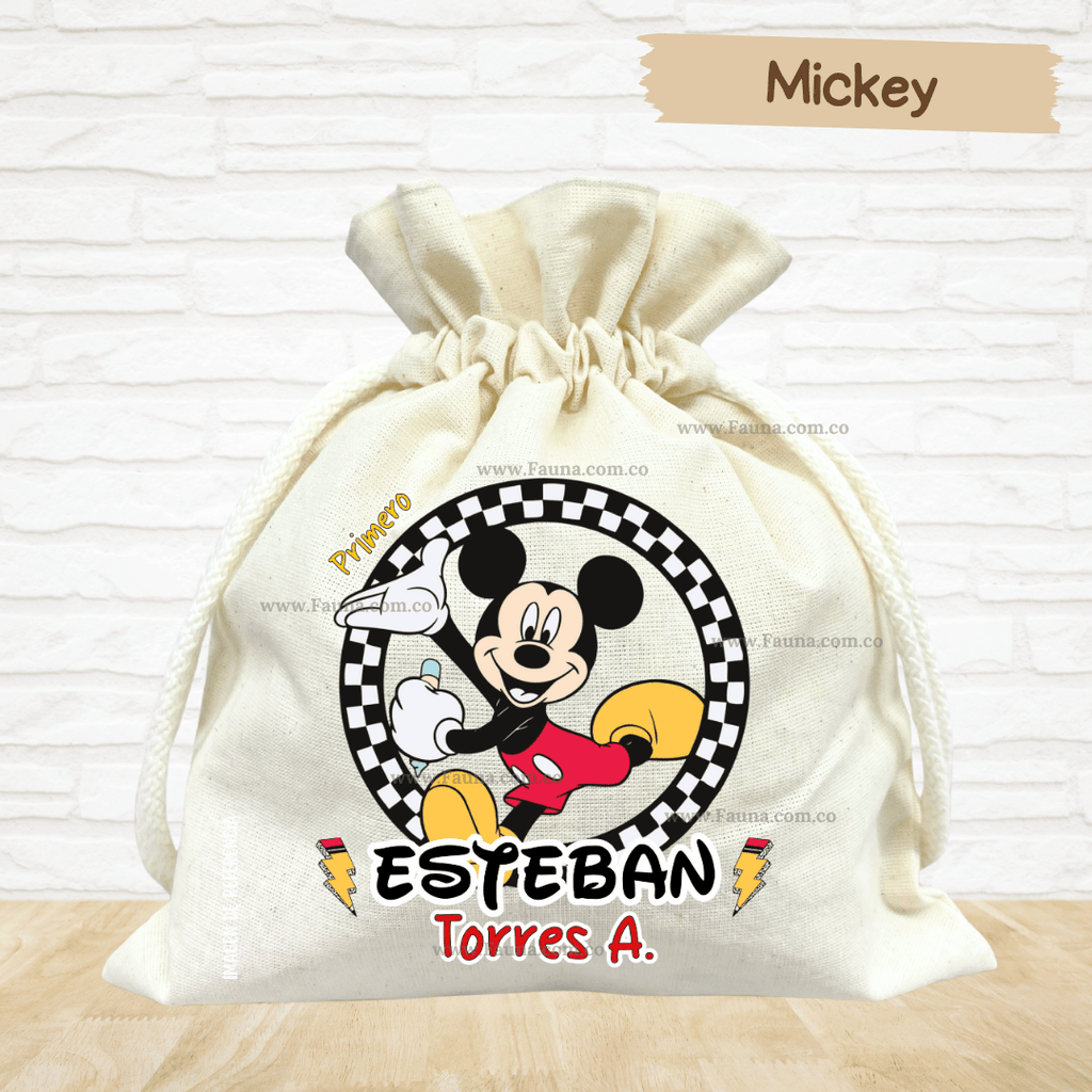 Mickey - Tula personalizada para niños – multiusos con nombre