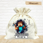 Minecraft - Tula personalizada para niños – multiusos con nombre
