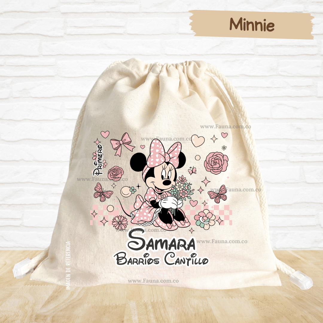 Minnie - Tula personalizada para niña – multiusos con nombre