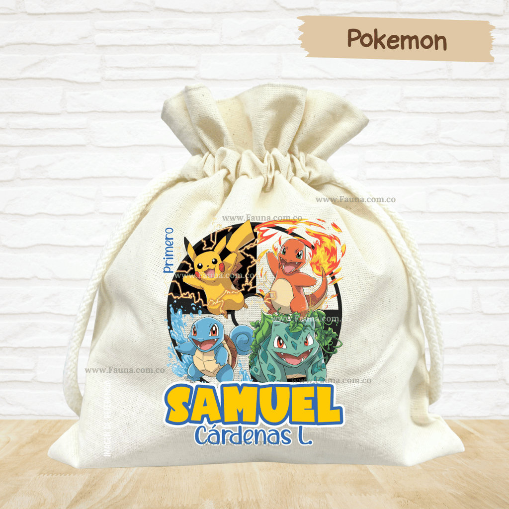 Pokémon - Tula personalizada para niño – multiusos con nombre