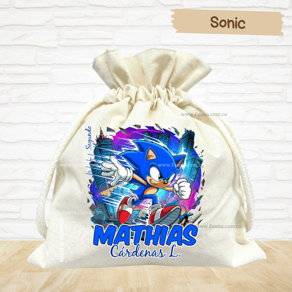 Sonic - Tula personalizada para niño – multiusos con nombre