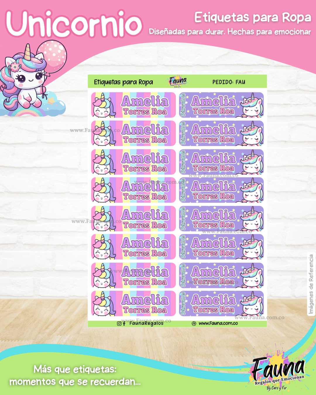 Unicornio 🦄 - Etiquetas Escolares Premium Personalizadas