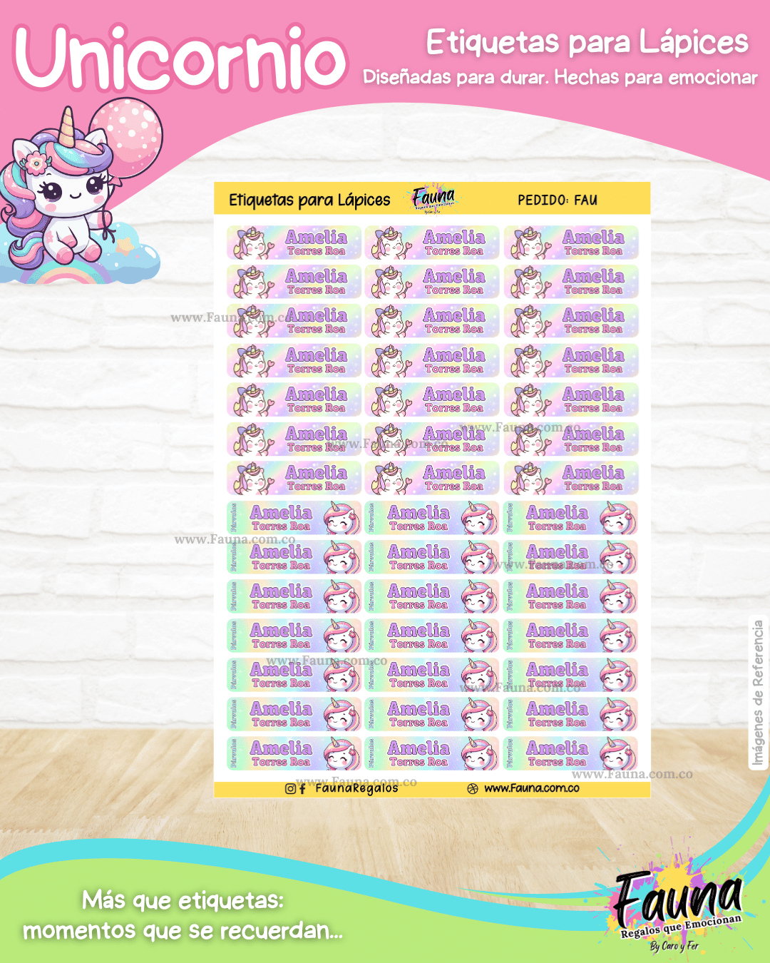 Unicornio 🦄 - Etiquetas Escolares Premium Personalizadas