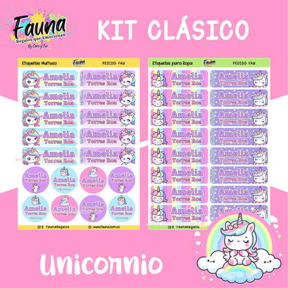 Etiquetas Escolares Premium Personalizadas – Unicornio 🦄