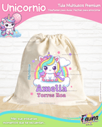 Unicornio 🦄 - Tula personalizada para niña – multiusos con nombre