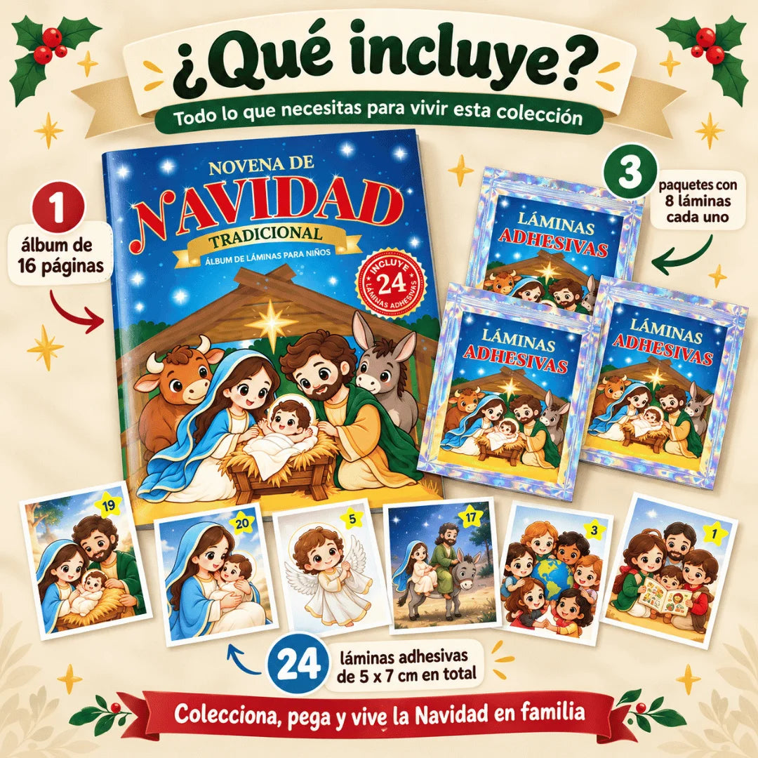 Novena de Navidad Tradicional – Álbum con Láminas tipo Panini