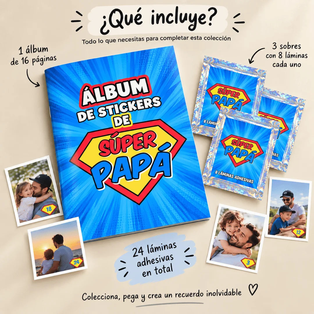 Álbum de Láminas para Papá Personalizado con 18 Fotos