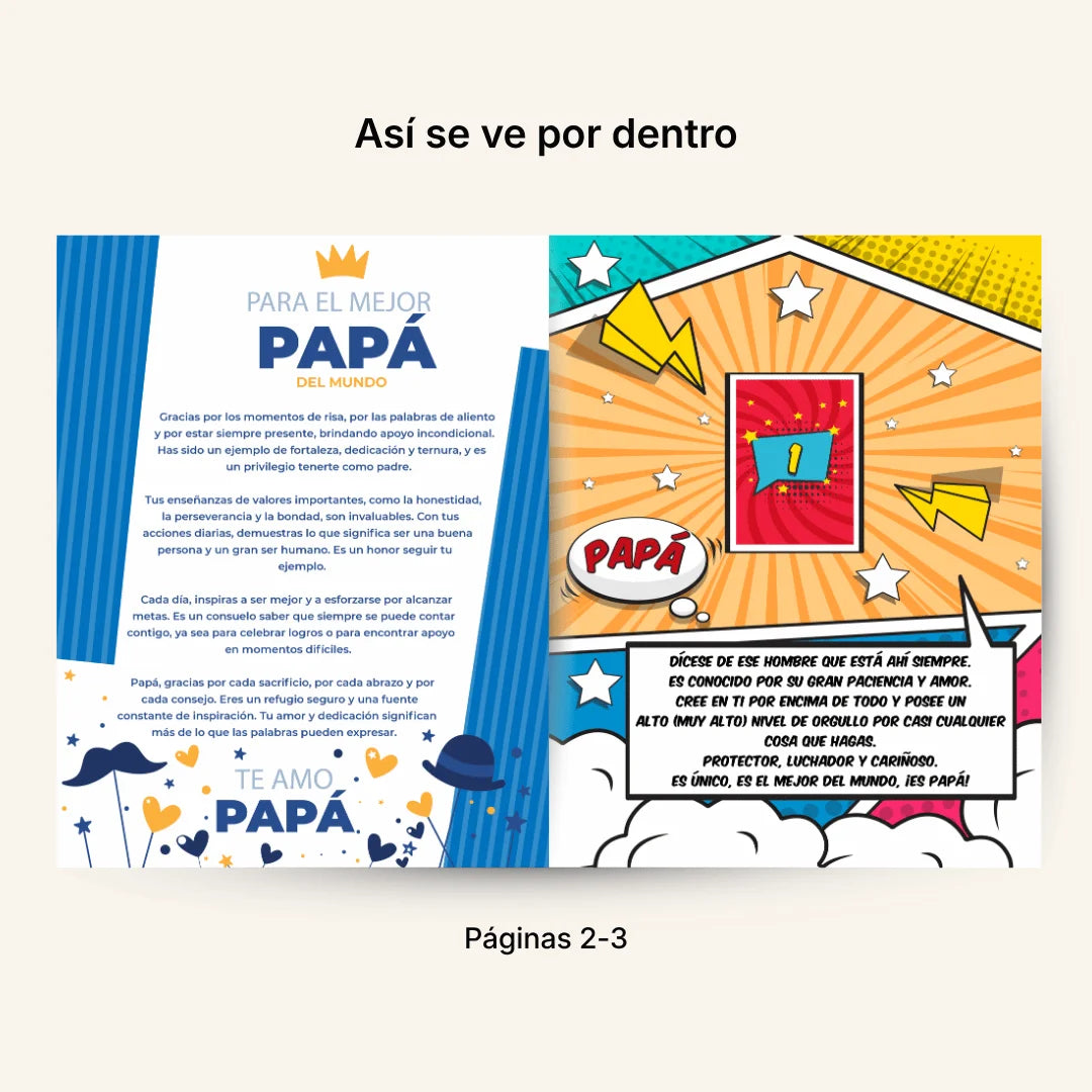Álbum de Láminas para Papá Personalizado con 18 Fotos