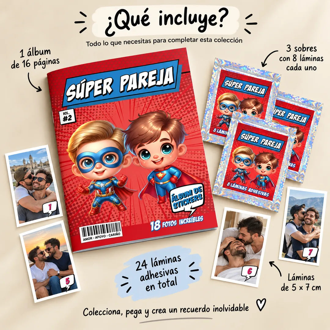 Álbum Súper Pareja Hombres — que incluye