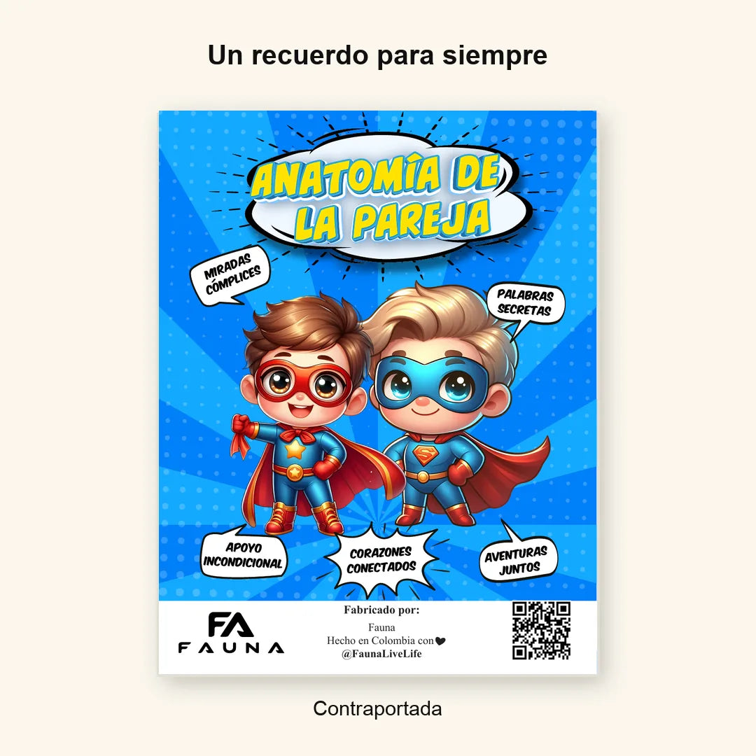 Álbum Súper Pareja Hombres — Contraportada con logo nuevo FAUNA