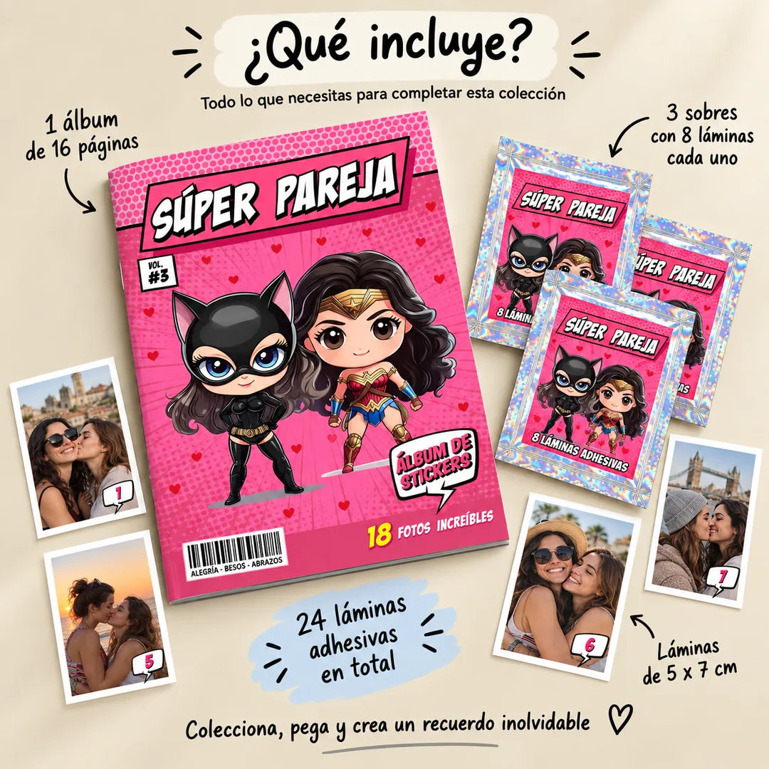 Álbum Súper Pareja Mujeres — que incluye