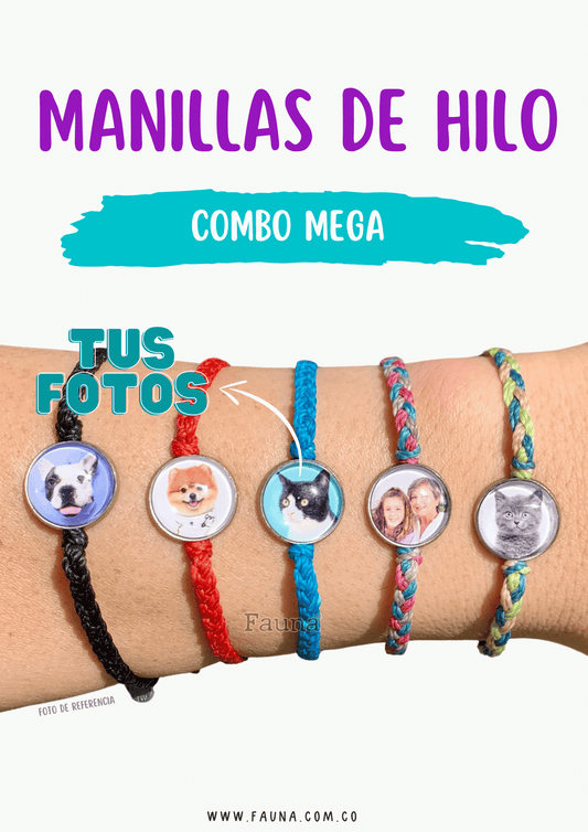 Combo Mega Manillas Personalizadas (5 Manillas) - Fauna Regalos Personalizados