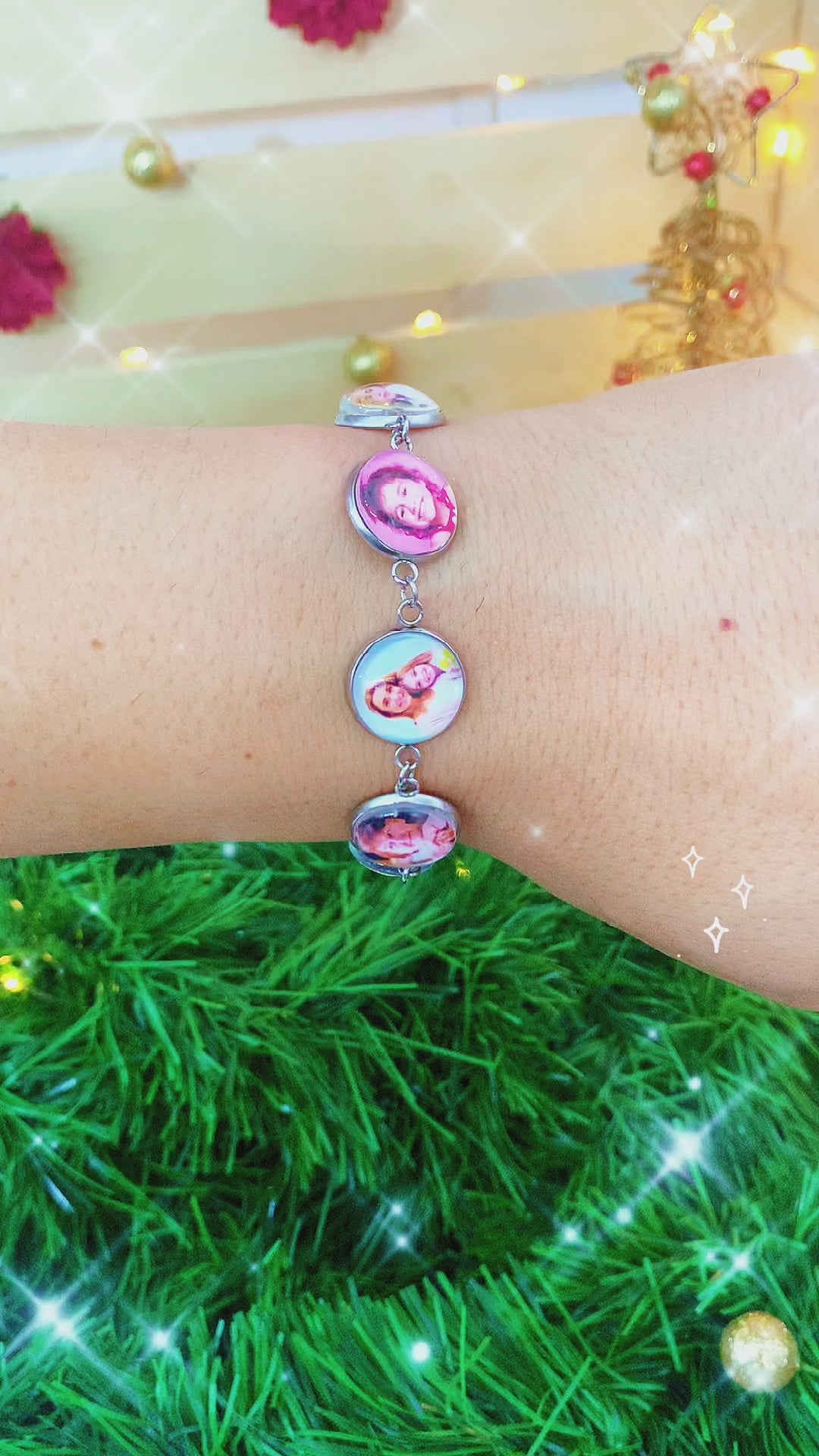 Cargar vídeo: Pulsera Artesanal en Acero con 6 fotos Personalizada