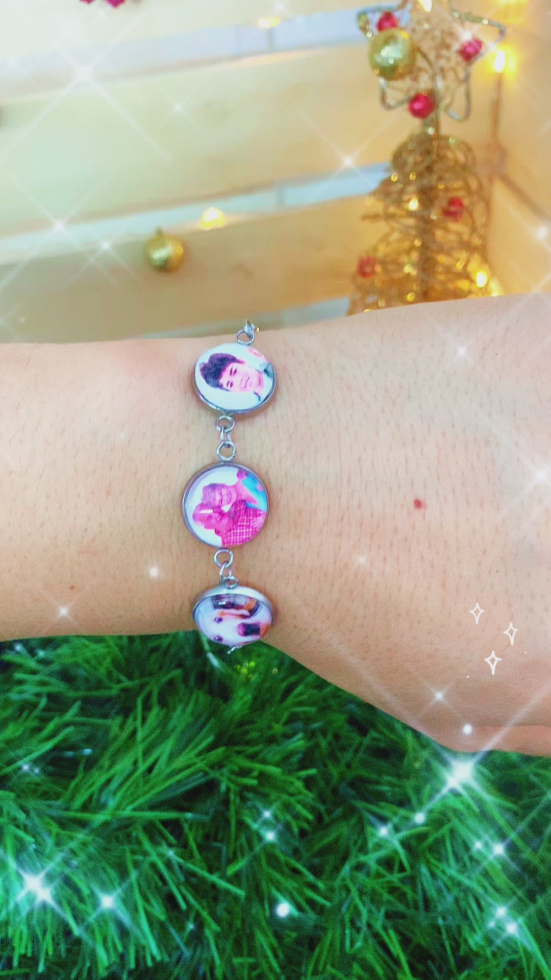 Cargar vídeo: Pulsera Artesanal en Acero con 3 fotos Personalizada
